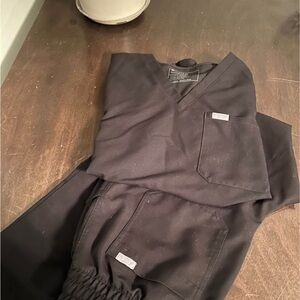 Figs Black Straight Leg Pants & Jumpsuit